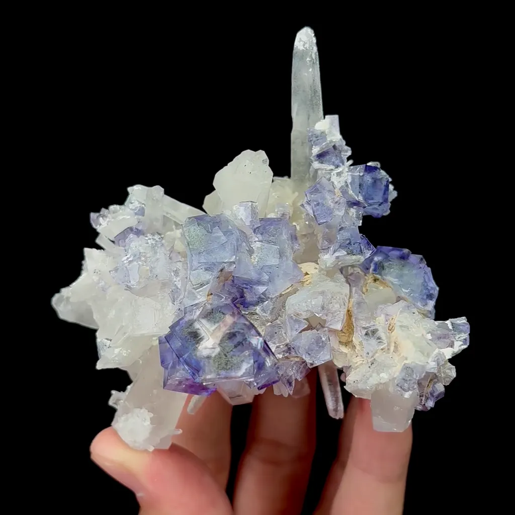 Natural Purple Fluorite and Quartz, Mineral Specimen:Yaogangxian,Hunan (85*55*85MM) image