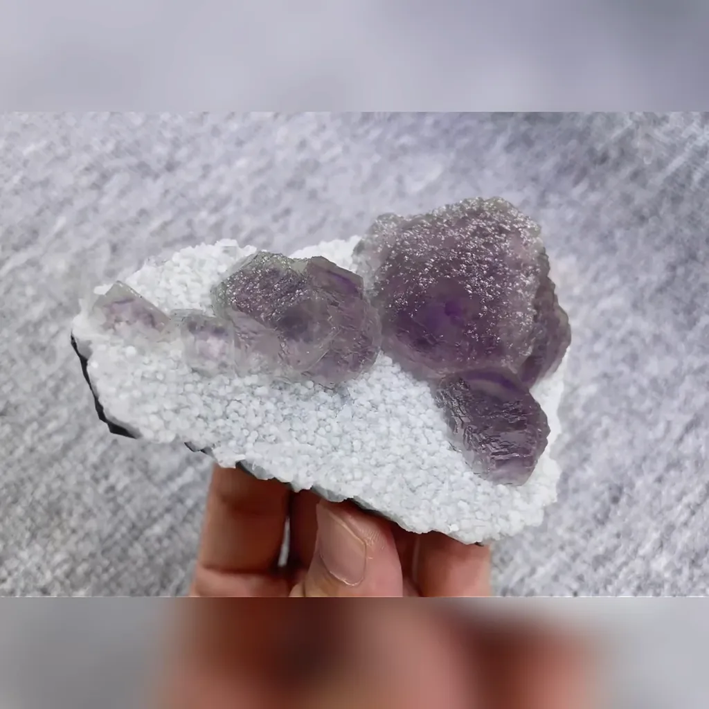 Natural Purple Fluorite and Quartz Symbiosis comes from Fujian,China 115*70*40MM - image 3