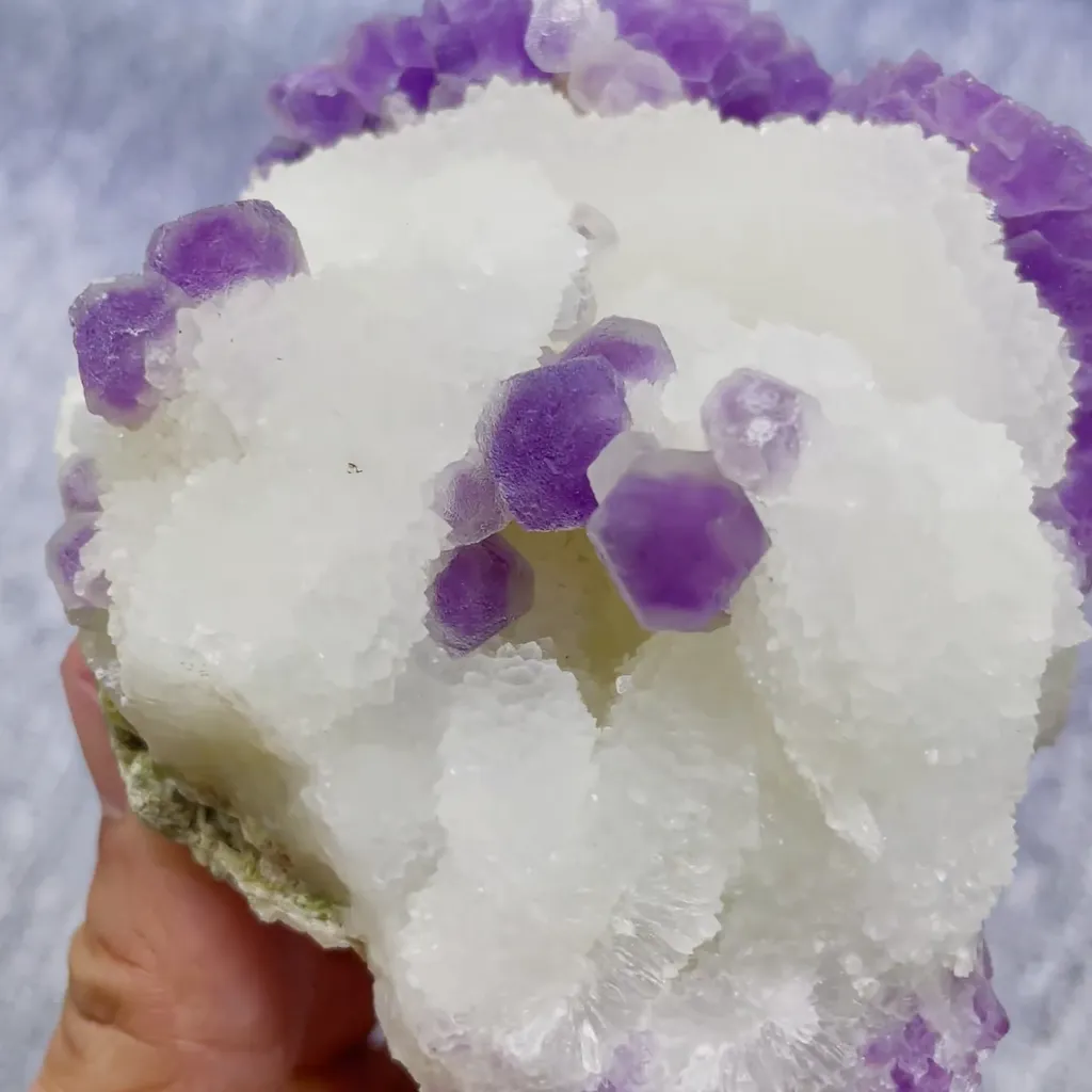 Natural Purple Fluorite and Quartz Symbiosis comes from Fujian,China 80*80*65MM - image 2