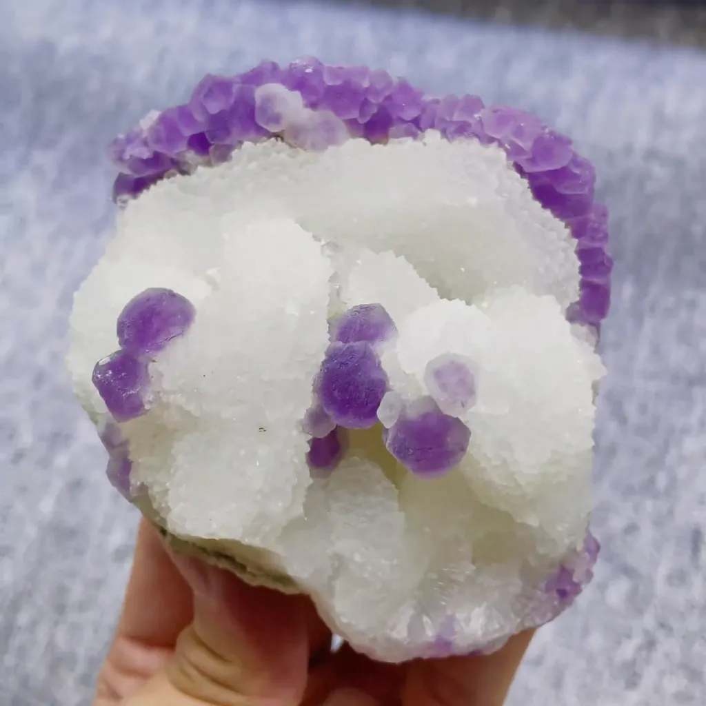 Natural Purple Fluorite and Quartz Symbiosis comes from Fujian,China 80*80*65MM - image 5