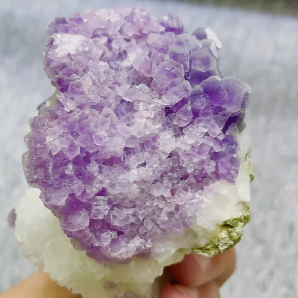 Natural Purple Fluorite and Quartz Symbiosis comes from Fujian,China 80*80*65MM - image 4