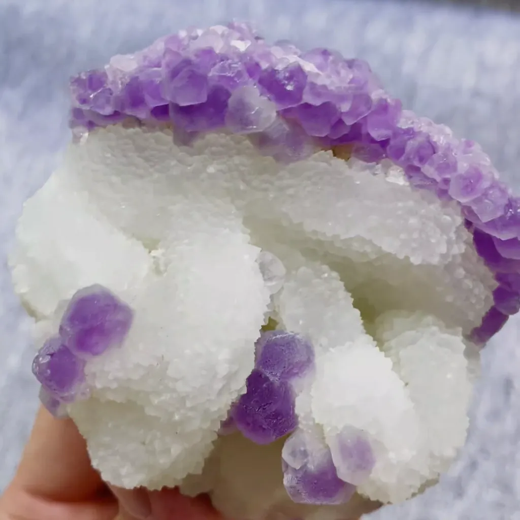 Natural Purple Fluorite and Quartz Symbiosis comes from Fujian,China 80*80*65MM - image 3