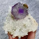 Natural Purple Fluorite and Quartz Symbiosis comes from Shangbao,Hunan 60*60*50MM - image 1