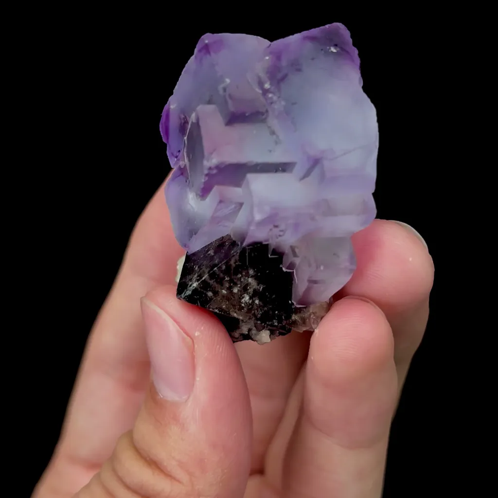 Natural Purple Fluorite and Scheelite Mineral Specimen,High Quality Specimen,YAO GANG XIAN,HUNAN,CHINA(30*45*25mm) - image 3