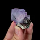 Natural Purple Fluorite and Scheelite Mineral Specimen,High Quality Specimen,YAO GANG XIAN,HUNAN,CHINA(30*45*25mm) - image 1