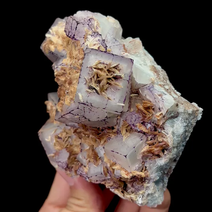 Natural Purple Fluorite and Siderite,Cube Mineral Specimen: GUIZHOU China (90*60*95mm) - image 3