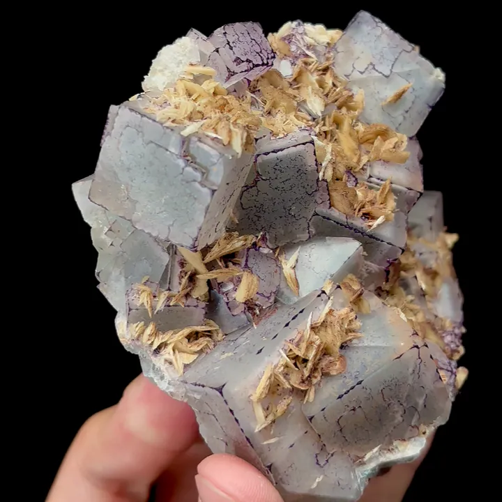 Natural Purple Fluorite and Siderite,Cube Mineral Specimen: GUIZHOU China (90*60*95mm) - image 2