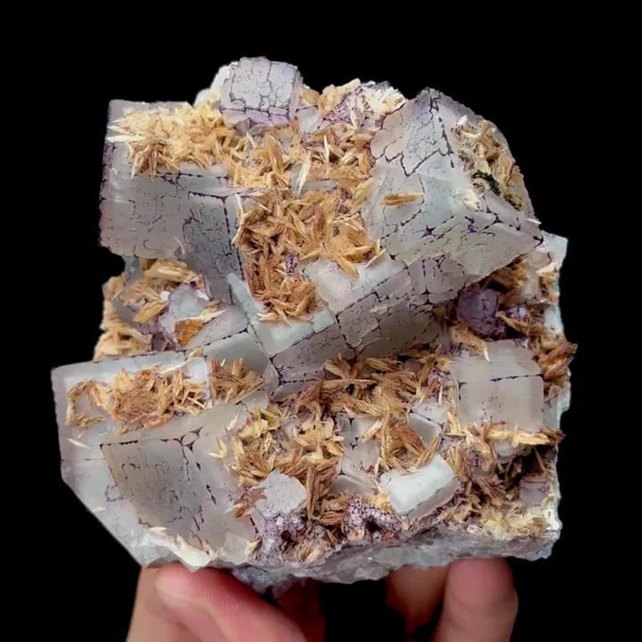 Natural Purple Fluorite and Siderite,Cube Mineral Specimen: GUIZHOU China (90*60*95mm) image