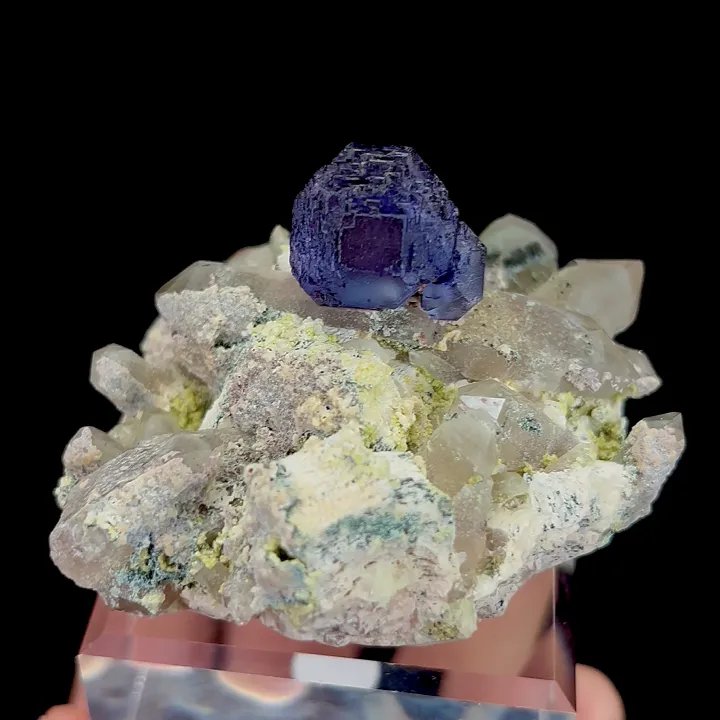 Natural Purple Fluorite and Smoky Quartz Cluster, Mineral Specimen:Yunxiao,Fujian (60*55*40MM) image