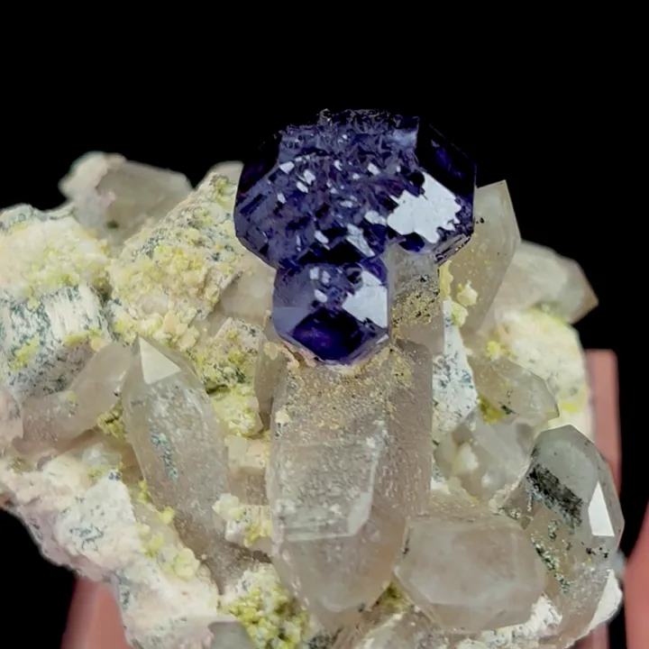 Natural Purple Fluorite and Smoky Quartz Cluster, Mineral Specimen:Yunxiao,Fujian (60*55*40MM) - image 3