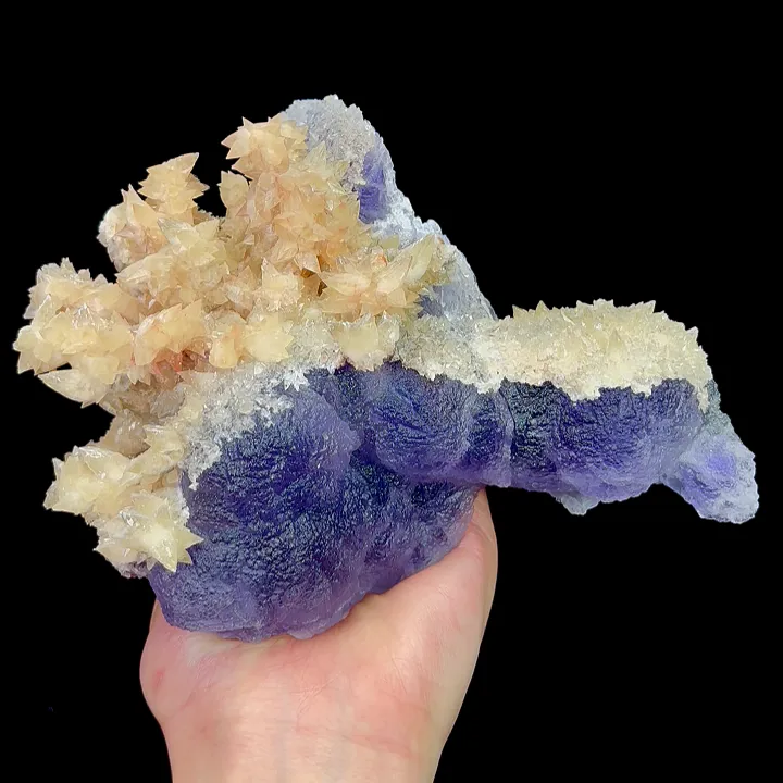Natural Purple Fluorite and Yellow Calcite, Mineral Specimen:Guizhou,China (170*130*100MM) image