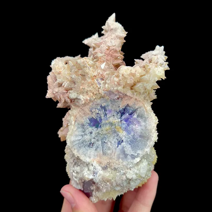 Natural Purple Fluorite and Yellow Calcite, Mineral Specimen:Guizhou,China (75*140*70MM) - image 2