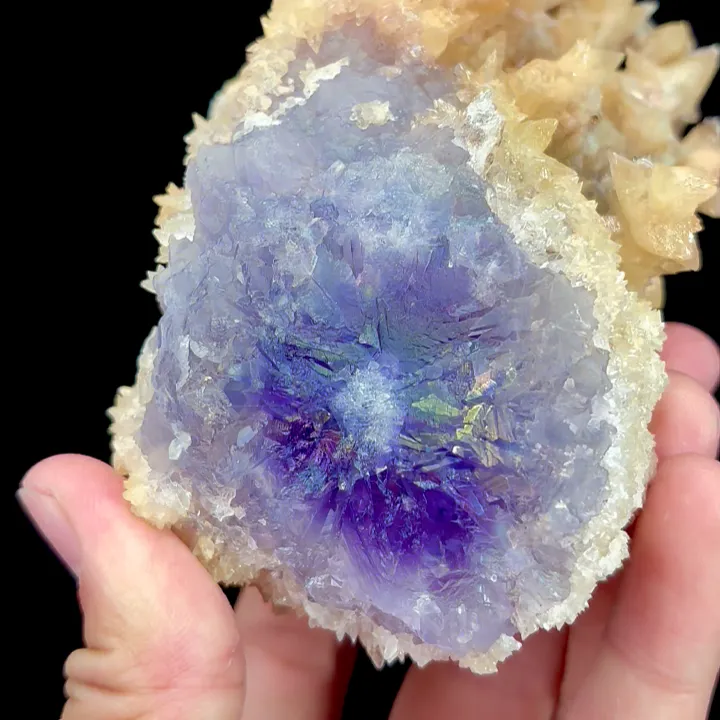 Natural Purple Fluorite and Yellow Calcite, Mineral Specimen:Guizhou,China (75*140*70MM) - image 5
