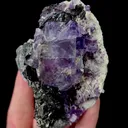 Natural Purple Fluorite Bismuthinite and Wolframite Mineral Specimen,High Quality Specimen,YAO GANG XIAN,HUNAN,CHINA(92*69*41mm) - image 2