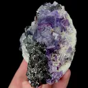 Natural Purple Fluorite Bismuthinite and Wolframite Mineral Specimen,High Quality Specimen,YAO GANG XIAN,HUNAN,CHINA(92*69*41mm) - image 1