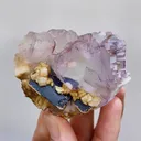 Natural Purple Fluorite, Black Wolframite and Dolomite, Mineral Specimens:Yaogangxian,Hunan (65*50*25MM) - image 1