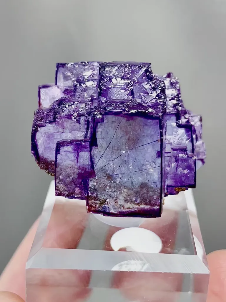 Natural Purple Fluorite coexists with Jamstenite comes from Yaogangxian,Hunan 30*25*20MM image