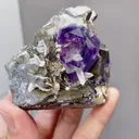 Natural Purple Fluorite coexists with Magnetite comes from Yindu,Inner Mongolia 75*50*60MM - image 5