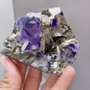 Natural Purple Fluorite coexists with Magnetite comes from Yindu,Inner Mongolia 75*50*60MM - image 4