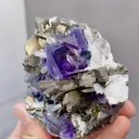 Natural Purple Fluorite coexists with Magnetite comes from Yindu,Inner Mongolia 75*50*60MM - image 3