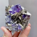 Natural Purple Fluorite coexists with Magnetite comes from Yindu,Inner Mongolia 75*50*60MM - image 1