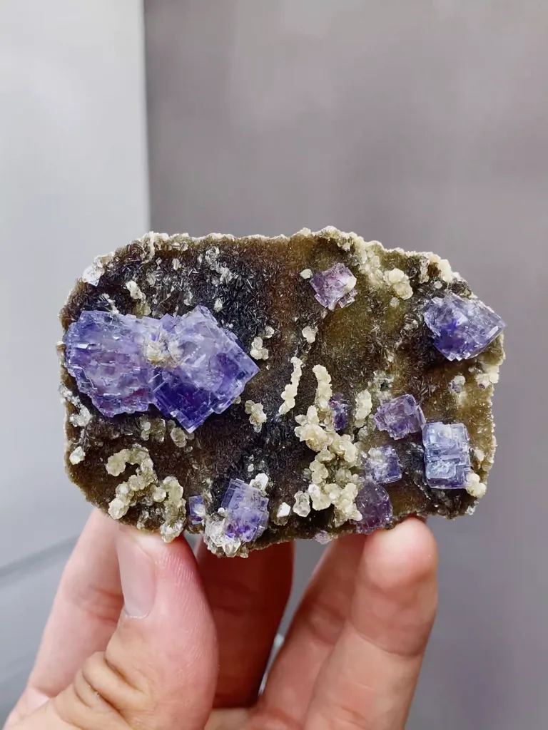 Natural Purple Fluorite coexists with Mica comes from Yaogangxian,Hunan 66*23*47MM - image 4
