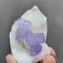 Natural Purple Fluorite coexists with Quartz and Flaky Calcite comes from Yaogangxian,Hunan 45*20*55MM - image 1