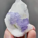 Natural Purple Fluorite coexists with Quartz and Flaky Calcite comes from Yaogangxian,Hunan 45*20*55MM - image 2