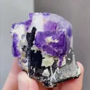Natural Purple Fluorite coexists with Wolframite and Quartz comes from Yaogangxian,Hunan 40*40*45MM - image 2