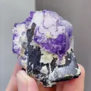 Natural Purple Fluorite coexists with Wolframite and Quartz comes from Yaogangxian,Hunan 40*40*45MM - image 1