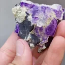 Natural Purple Fluorite coexists with Wolframite and Quartz comes from Yaogangxian,Hunan 40*40*45MM - image 5