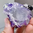 Natural Purple Fluorite coexists with Wolframite and Quartz comes from Yaogangxian,Hunan 40*40*45MM - image 8
