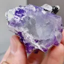 Natural Purple Fluorite coexists with Wolframite and Quartz comes from Yaogangxian,Hunan 40*40*45MM - image 7