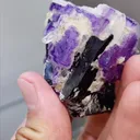 Natural Purple Fluorite coexists with Wolframite and Quartz comes from Yaogangxian,Hunan 40*40*45MM - image 6