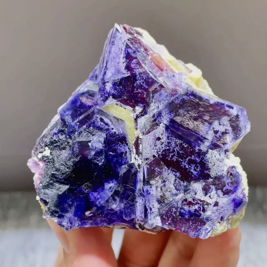Natural Purple Fluorite comes from Yindu,Inner Mongolia 65*60*30MM image