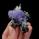 Natural Purple Fluorite Crystal and Sphalerite Mineral Specimen,High Quality Specimen,YAO GANG XIAN,HUNAN,CHINA(57*45*30mm) - image 1