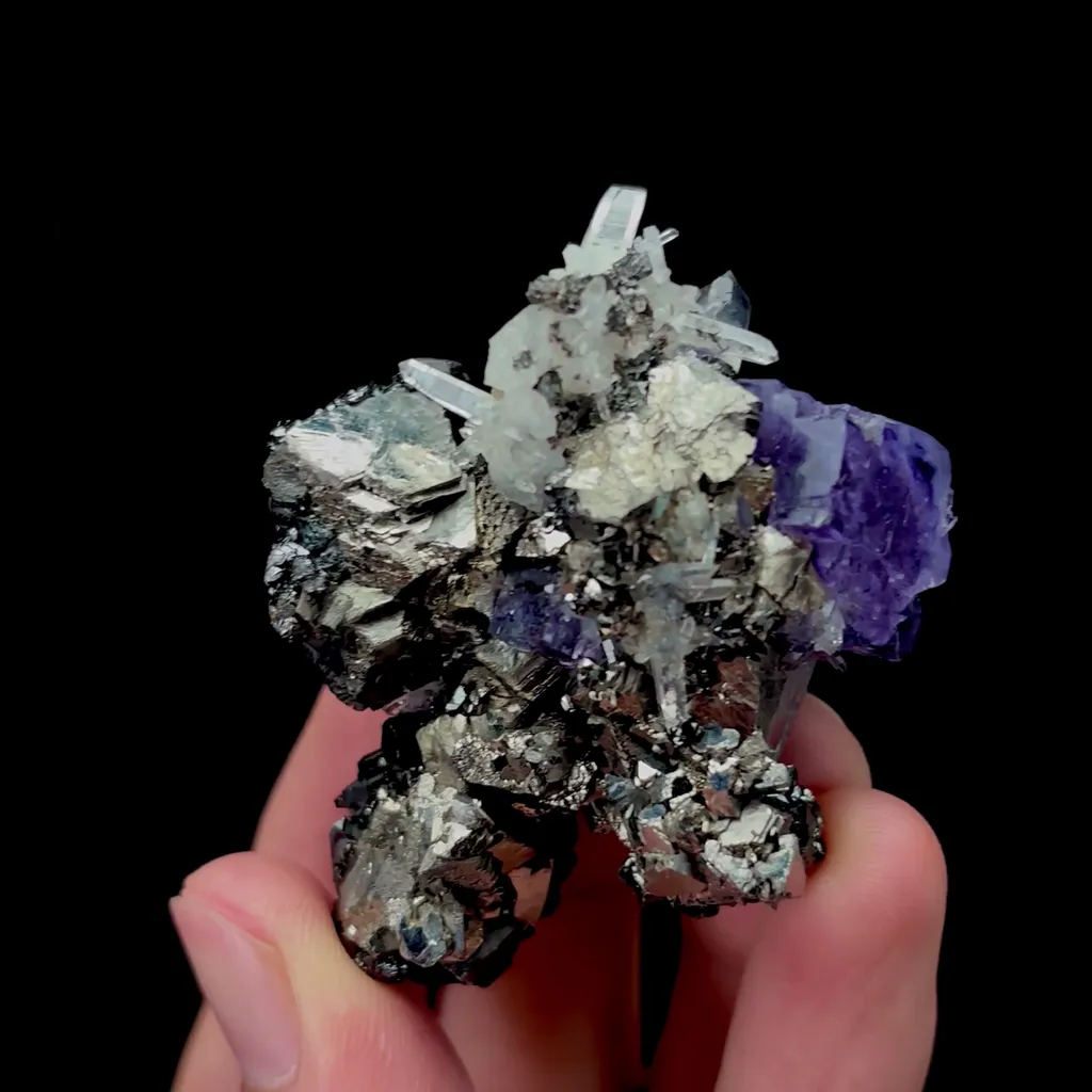 Natural Purple Fluorite Crystal and Sphalerite Mineral Specimen,High Quality Specimen,YAO GANG XIAN,HUNAN,CHINA(57*45*30mm) - image 4