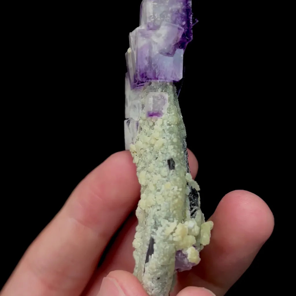 Natural Purple Fluorite Mica and Wolframite Mineral Specimen,High Quality Specimen,YAO GANG XIAN,HUNAN,CHINA(35*15*75mm) - image 3