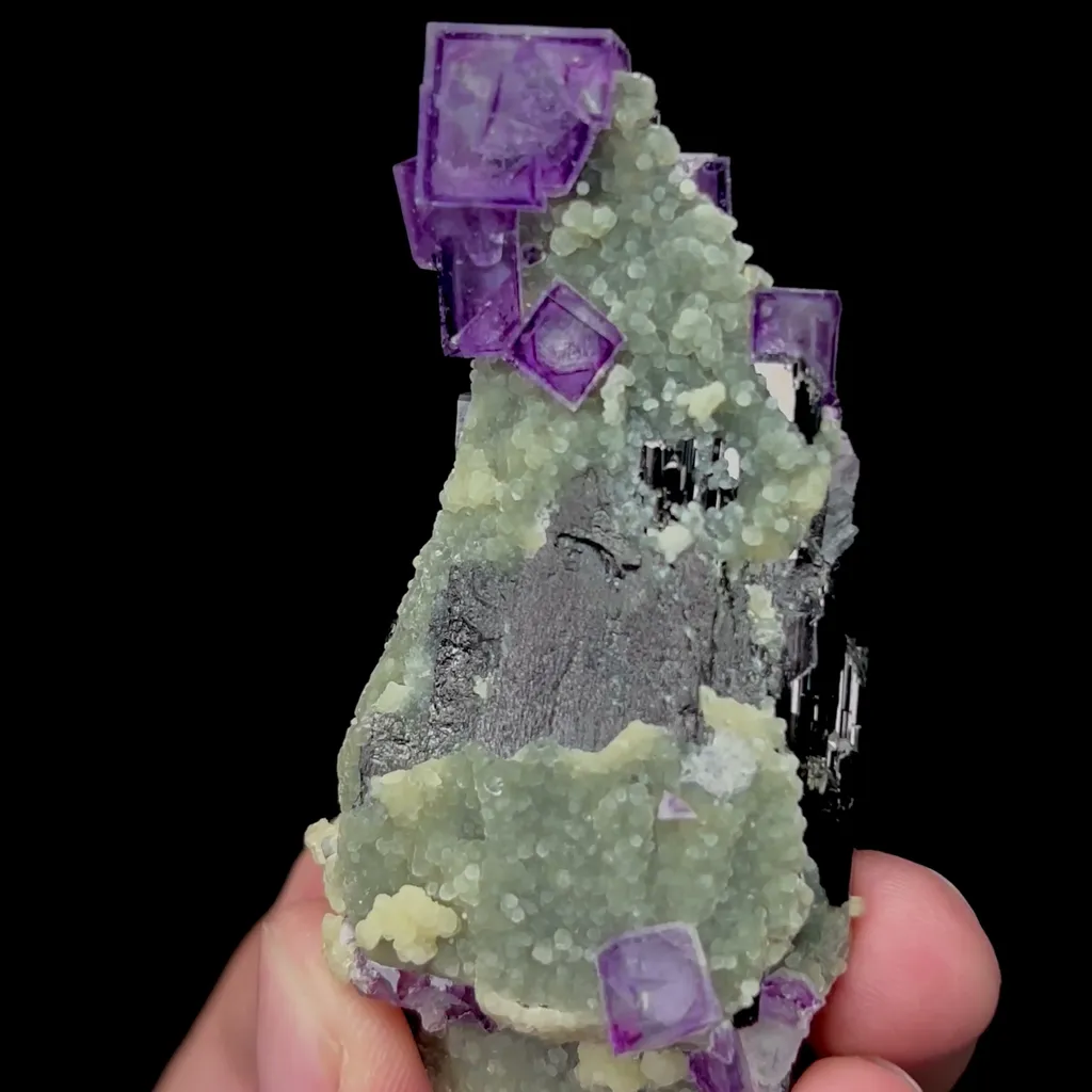 Natural Purple Fluorite Mica and Wolframite Mineral Specimen,High Quality Specimen,YAO GANG XIAN,HUNAN,CHINA(35*15*75mm) - image 2