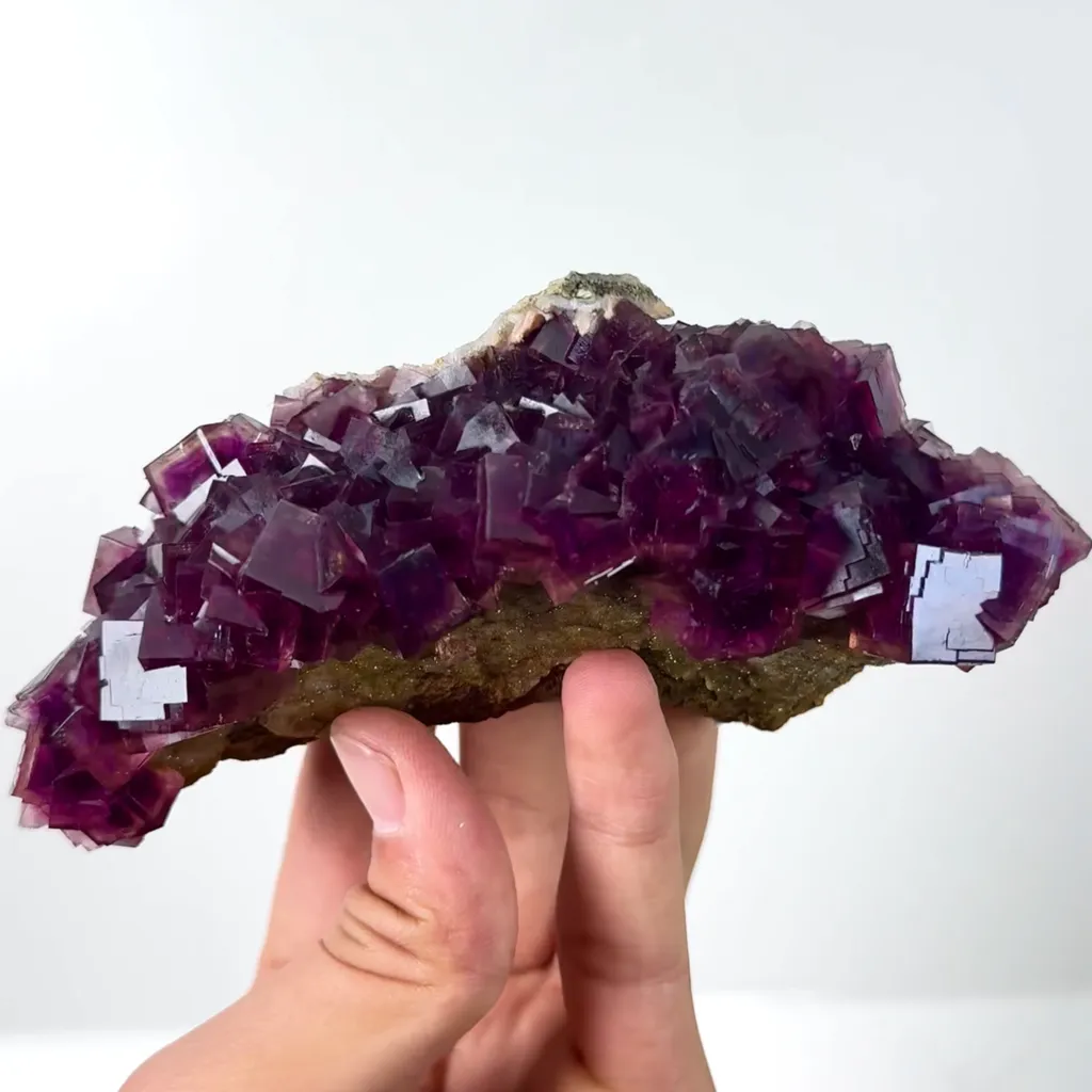Natural Purple Fluorite Mineral Specimen,High Quality Specimen,ANHUI,CHINA(139*70*42mm) image