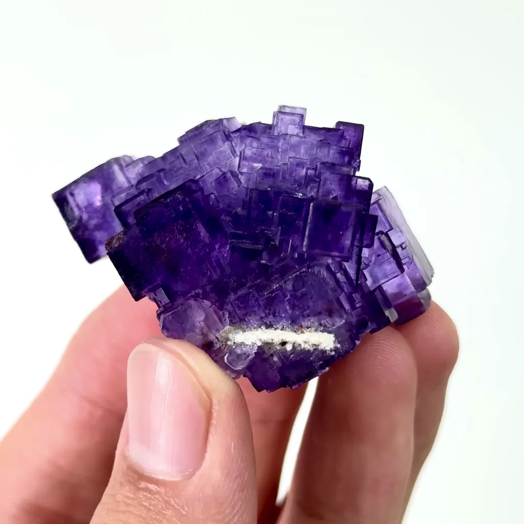 Natural Purple Fluorite on Matrix Mineral Specimen,High Quality Specimen,NORTHWEST CHINA(47*31*26mm) image