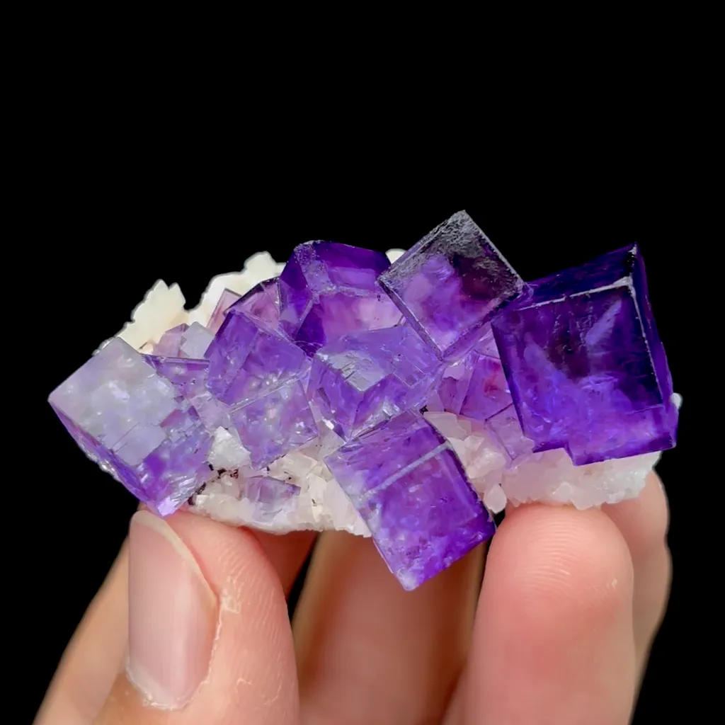 Natural Purple Fluorite on Matrix Mineral Specimen,High Quality Specimen,XINJIANG,CHINA(48*35*20mm) image