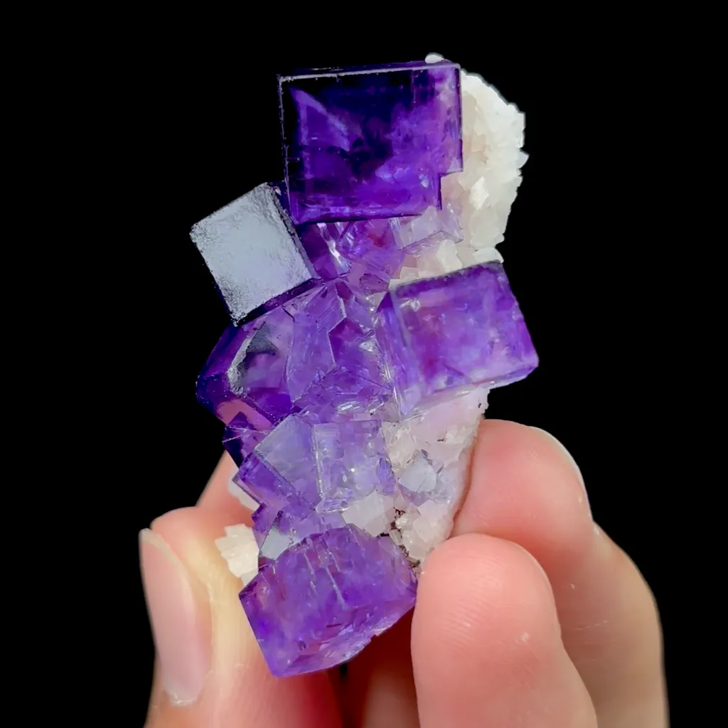 Natural Purple Fluorite on Matrix Mineral Specimen,High Quality Specimen,XINJIANG,CHINA(48*35*20mm) - image 3