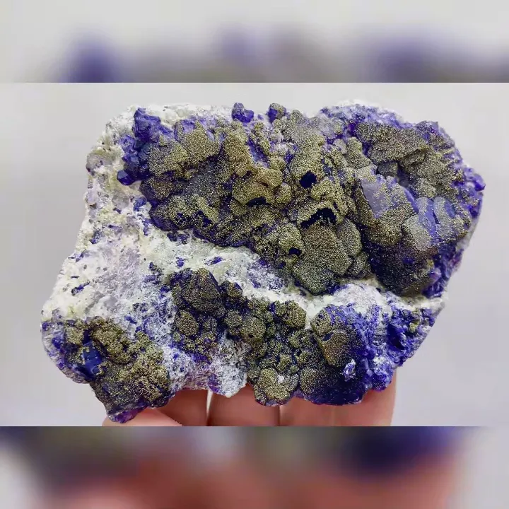 Natural Purple Fluorite & Pyrite, Mineral Specimen: Yaogangxian,Hunan (100*70*20mm) - image 3