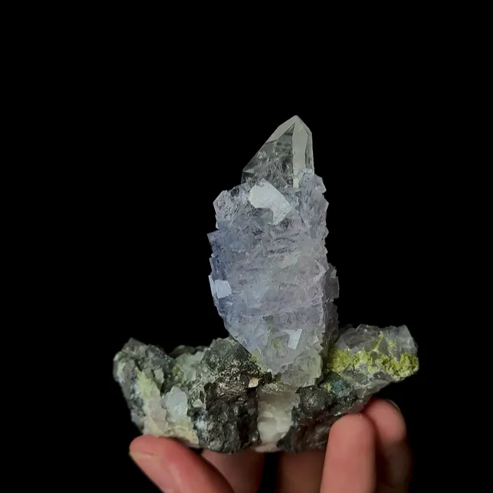 Natural Purple Fluorite, Quartz and Arsenopyrite,Mineral specimen: Yindu,Inner Mongolia (75*85*40MM) - image 4