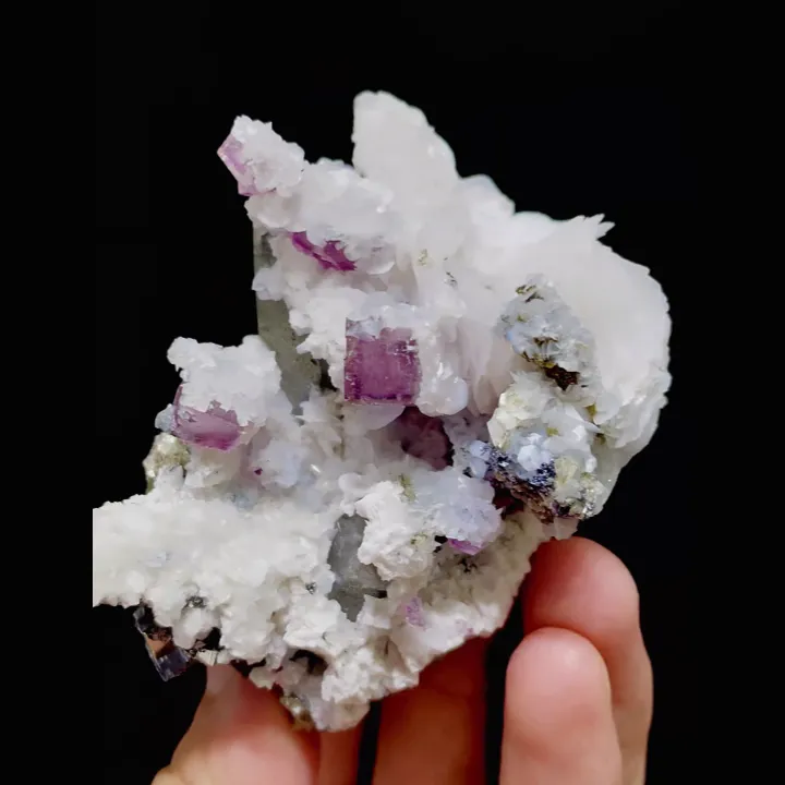 Natural Purple Fluorite & Quartz and Calcite and Mica,Mineral Specimen:Yaogangxian,Hunan (35*65*50MM) - image 3