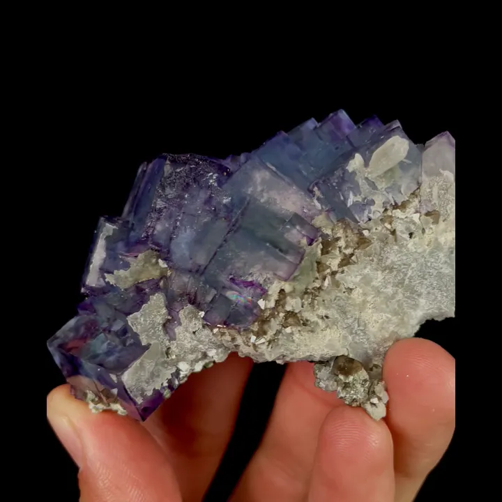 Natural Purple Fluorite, Quartz and Calcite,Mineral Specimen: Yaogangxian,Hunan (45*70*50MM) - image 3