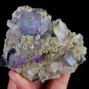 Natural Purple Fluorite, Quartz and Mica, Mineral Specimen:Inner Mongolia,China (70*70*35MM) - image 4