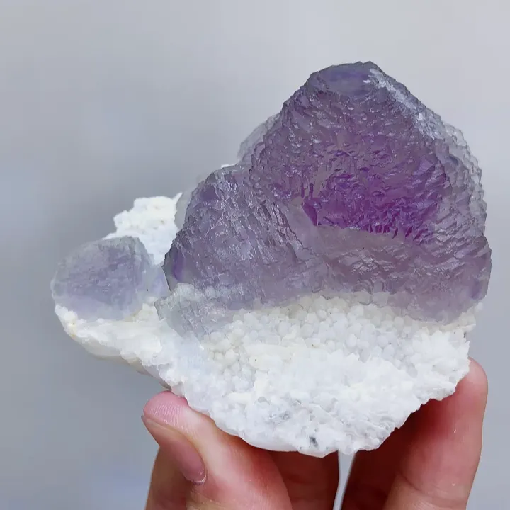 Natural Purple Fluorite & Quartz, Mineral Specimen: Fujian,China (85*70*45mm) - image 5