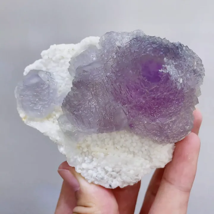 Natural Purple Fluorite & Quartz, Mineral Specimen: Fujian,China (85*70*45mm) - image 4